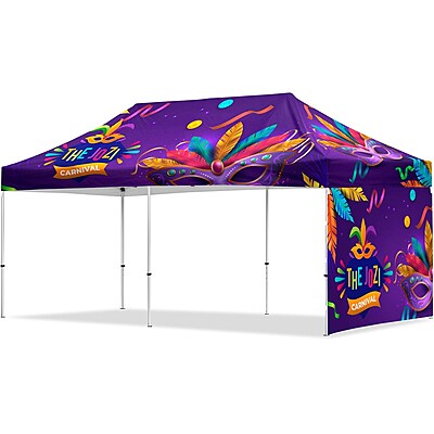 Coated Steel Sublimated Gazebo 6m x 3m -  1 Short Full-Wall Skin