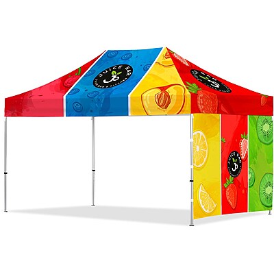 Coated Steel Sublimated Gazebo 4.5m x 3m - 1 Short Full-Wall Skin