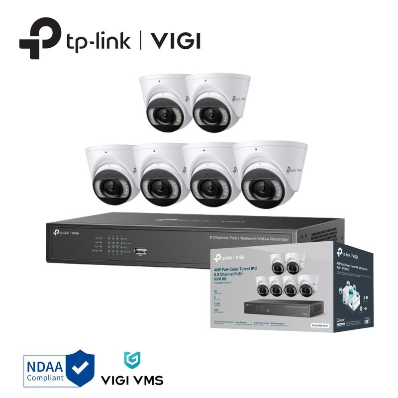 VIGI 4MP Full-Color Turret IPC & 8 Channel PoE+ NVR KIT VIGI 4MP Full-Color Turret IPC & 8 Channel PoE+ NVR KIT