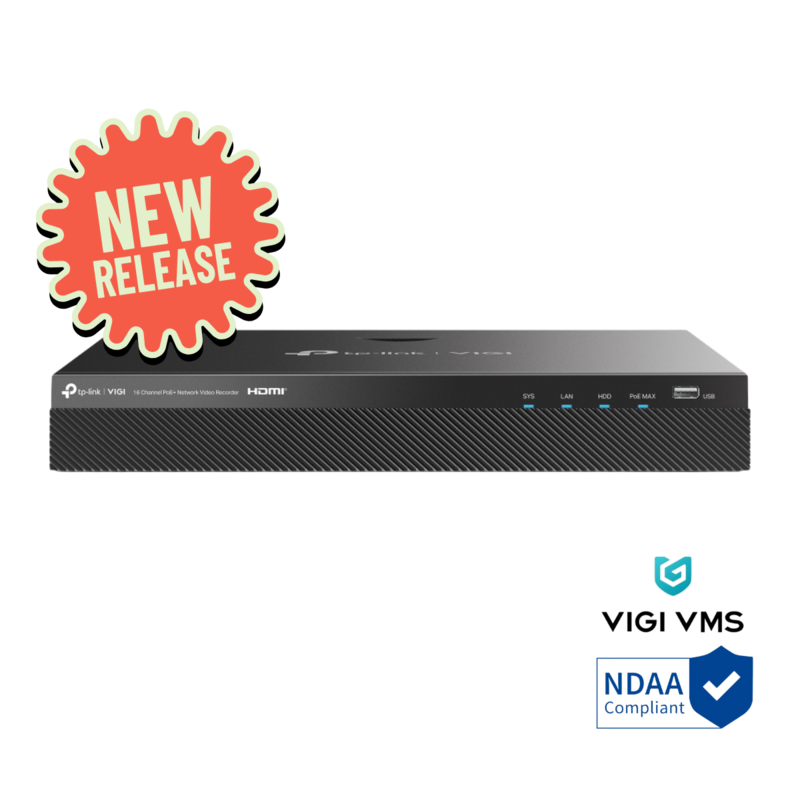 TP-Link VIGI 16 Channel 16MP Decoding capacity PoE+ Network Video Recorder, 2 SATA TP-Link VIGI 16 Channel 16MP Decoding capacity PoE+ Network Video Recorder, 2 SATA