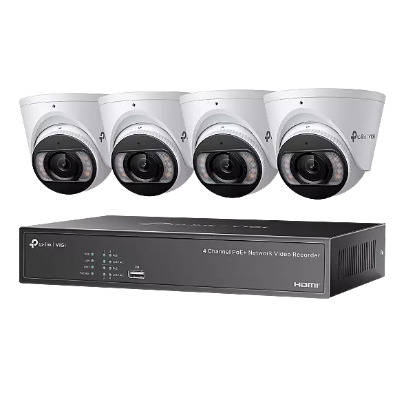 TP-Link VIGI 4MP Full-Color Turret IPC & 4 Channel PoE+ NVR KIT