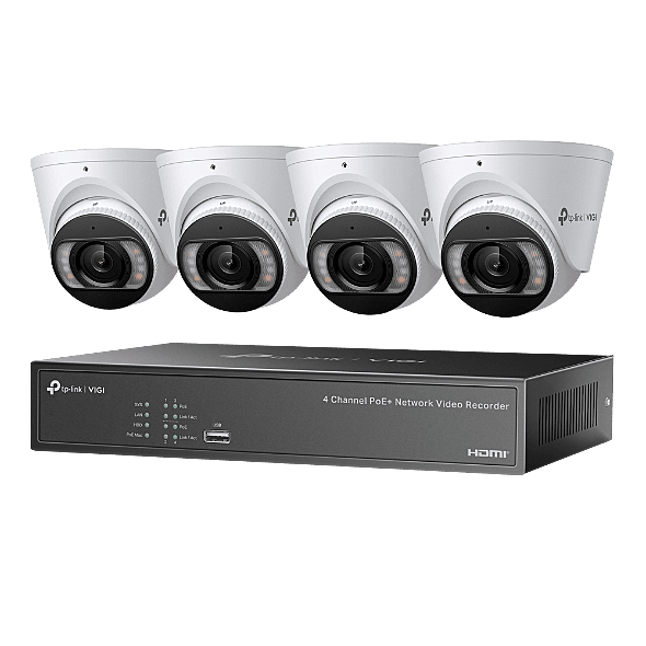 TP-Link VIGI 4MP Full-Color Turret IPC & 4 Channel PoE+ NVR KIT