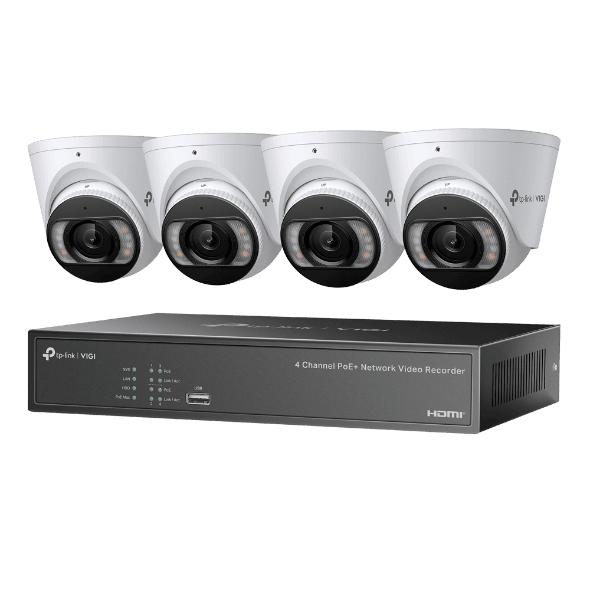 TP-Link VIGI 4MP Full-Color Turret IPC & 4 Channel PoE+ NVR KIT