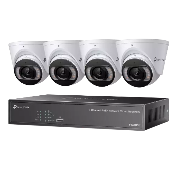 TP-Link VIGI 4MP Full-Color Turret IPC & 4 Channel PoE+ NVR KIT
