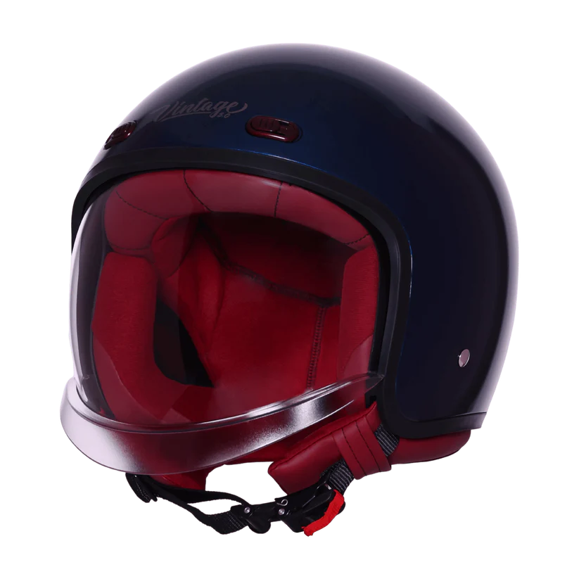 STEELBIRD SBH-67 VINTAGE DOT 5.0 GLOSSY ARMADA BLUE C/V 580 MM WITH EXTRA SMOKE VISOR STEELBIRD SBH-67 VINTAGE DOT 5.0 GLOSSY ARMADA BLUE C/V 580 MM WITH EXTRA SMOKE VISOR