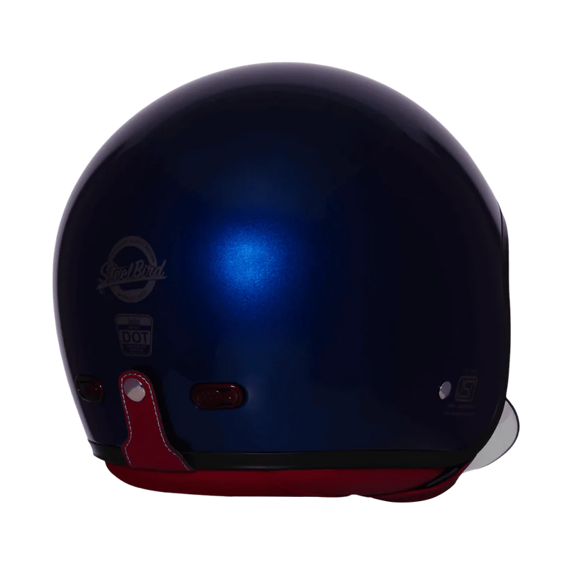 STEELBIRD SBH-67 VINTAGE DOT 5.0 GLOSSY ARMADA BLUE C/V 580 MM WITH EXTRA SMOKE VISOR STEELBIRD SBH-67 VINTAGE DOT 5.0 GLOSSY ARMADA BLUE C/V 580 MM WITH EXTRA SMOKE VISOR