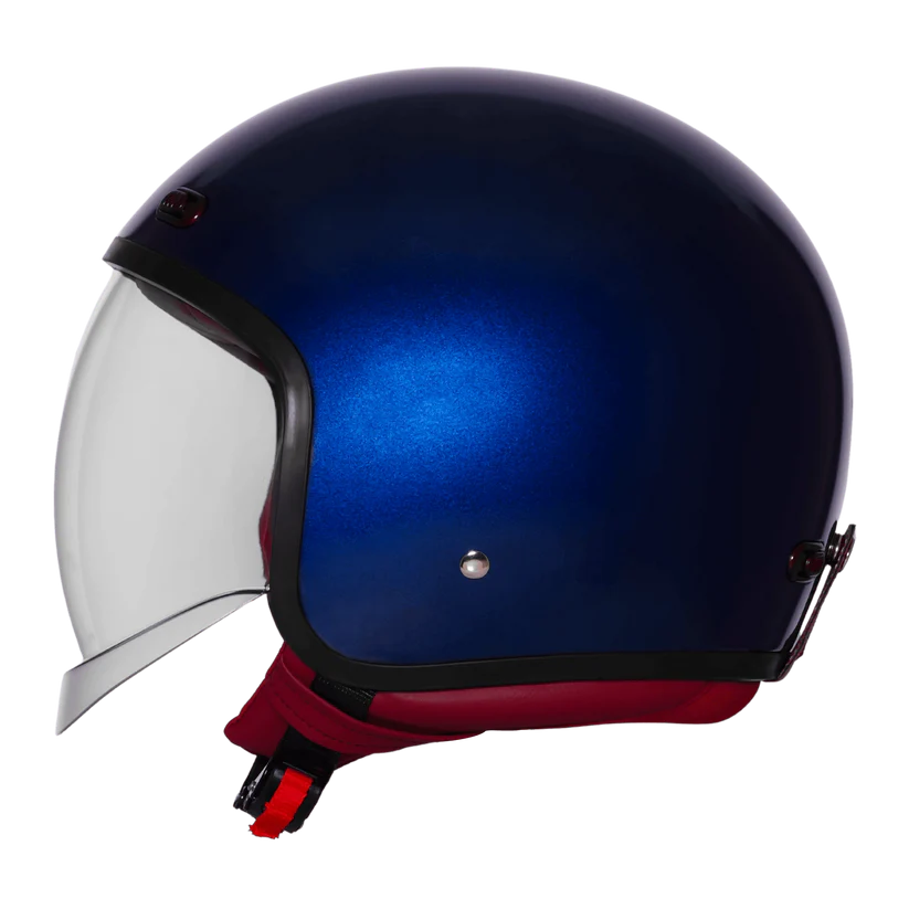 STEELBIRD SBH-67 VINTAGE DOT 5.0 GLOSSY ARMADA BLUE C/V 580 MM WITH EXTRA SMOKE VISOR