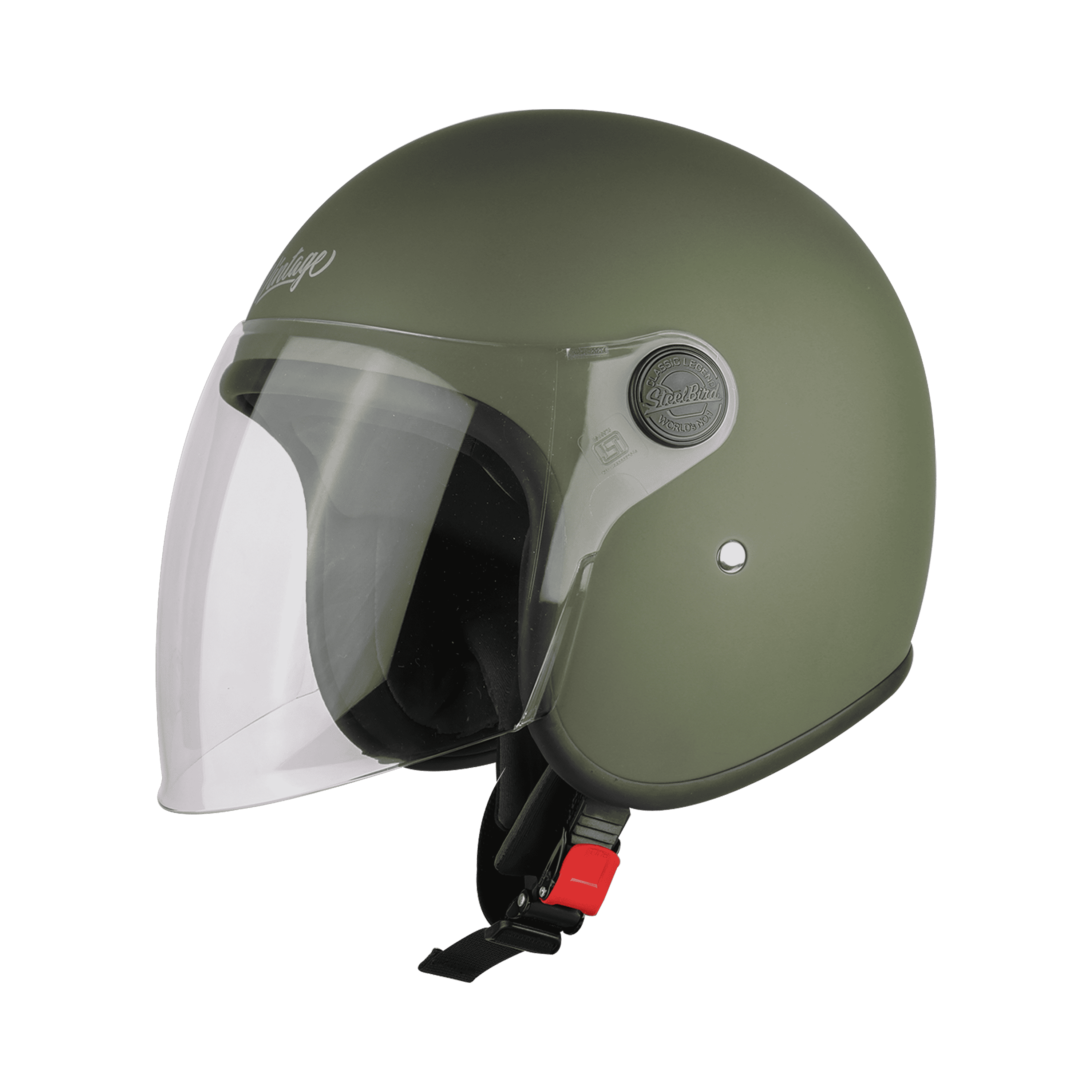 STEELBIRD SBH-56 VINTAGE MATT B.GREEN C/V 580 MM (LONG VISOR)