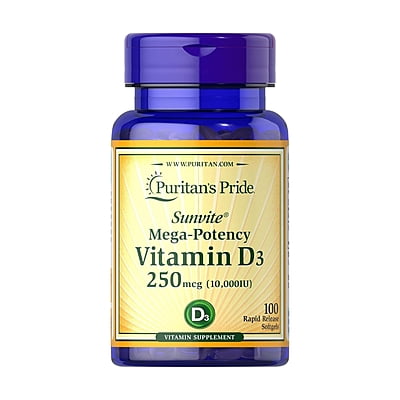 Puritan's Pride Vitamin D3 - 250mcg - 100 Softgels Puritan's Pride Vitamin D3 - 250mcg - 100 Softgels