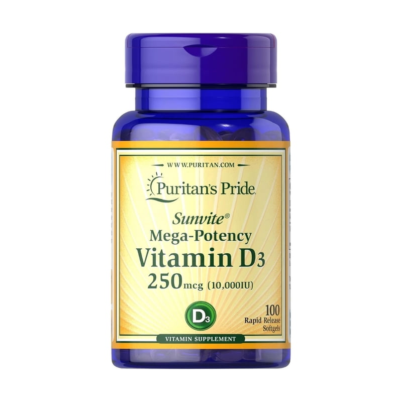 Puritan's Pride Vitamin D3 - 250mcg - 100 Softgels Puritan's Pride Vitamin D3 - 250mcg - 100 Softgels