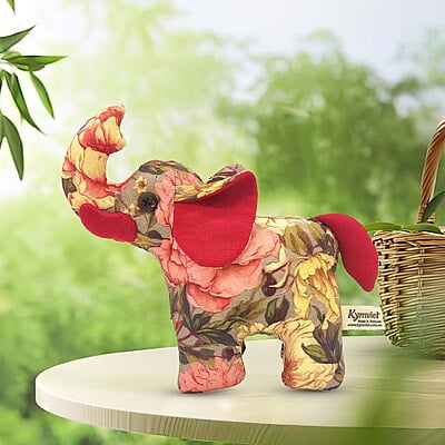 Voi Rừng Xanh Bố, Size Nhỏ - Thủ Công Nhồi Bông, Vải Cotton Voi Rừng Xanh Bố, Size Nhỏ - Thủ Công Nhồi Bông, Vải Cotton