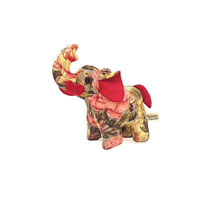 Voi Rừng Xanh Bố, Size Nhỏ - Thủ Công Nhồi Bông, Vải Cotton Voi Rừng Xanh Bố, Size Nhỏ - Thủ Công Nhồi Bông, Vải Cotton