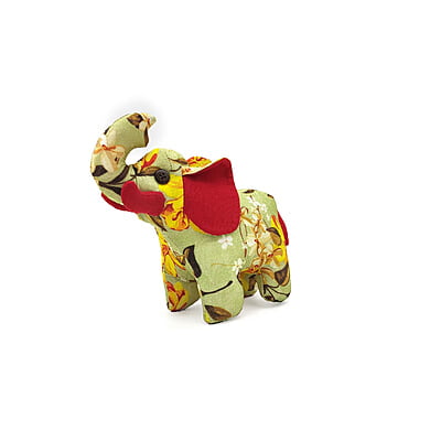 Voi Rừng Xanh Bố, Size Nhỏ - Thủ Công Nhồi Bông, Vải Cotton Voi Rừng Xanh Bố, Size Nhỏ - Thủ Công Nhồi Bông, Vải Cotton