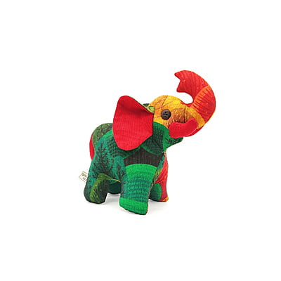 Voi Rừng Xanh Bố, Size Nhỏ - Thủ Công Nhồi Bông, Vải Cotton Voi Rừng Xanh Bố, Size Nhỏ - Thủ Công Nhồi Bông, Vải Cotton