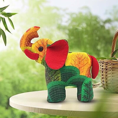 Voi Rừng Xanh Bố, Size Nhỏ - Thủ Công Nhồi Bông, Vải Cotton Voi Rừng Xanh Bố, Size Nhỏ - Thủ Công Nhồi Bông, Vải Cotton