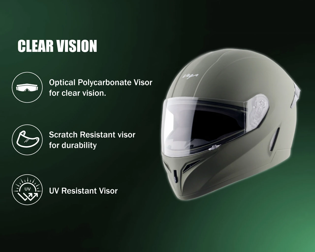 VEGA VOYAGER DX DULL BATTLE GREEN C/V (L) VEGA VOYAGER DX DULL BATTLE GREEN C/V (L)
