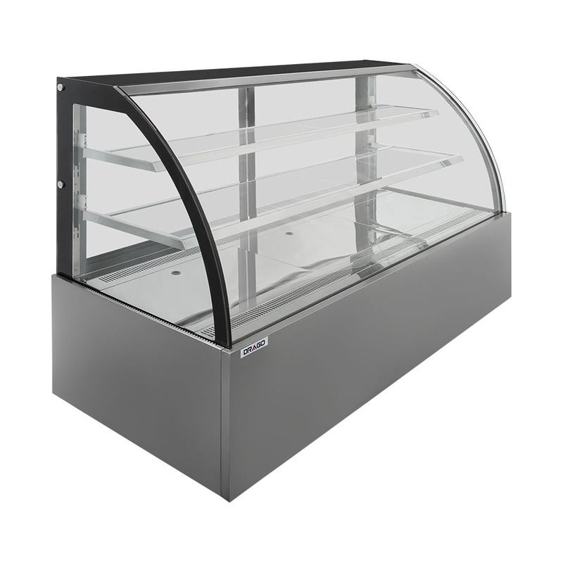 Vitrina pastelera curva 1800 mm frente