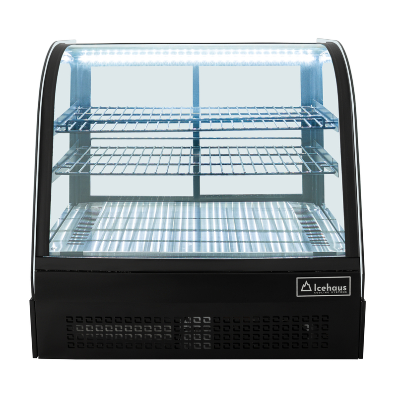 Vitrina sobremostrador refrigerada curva