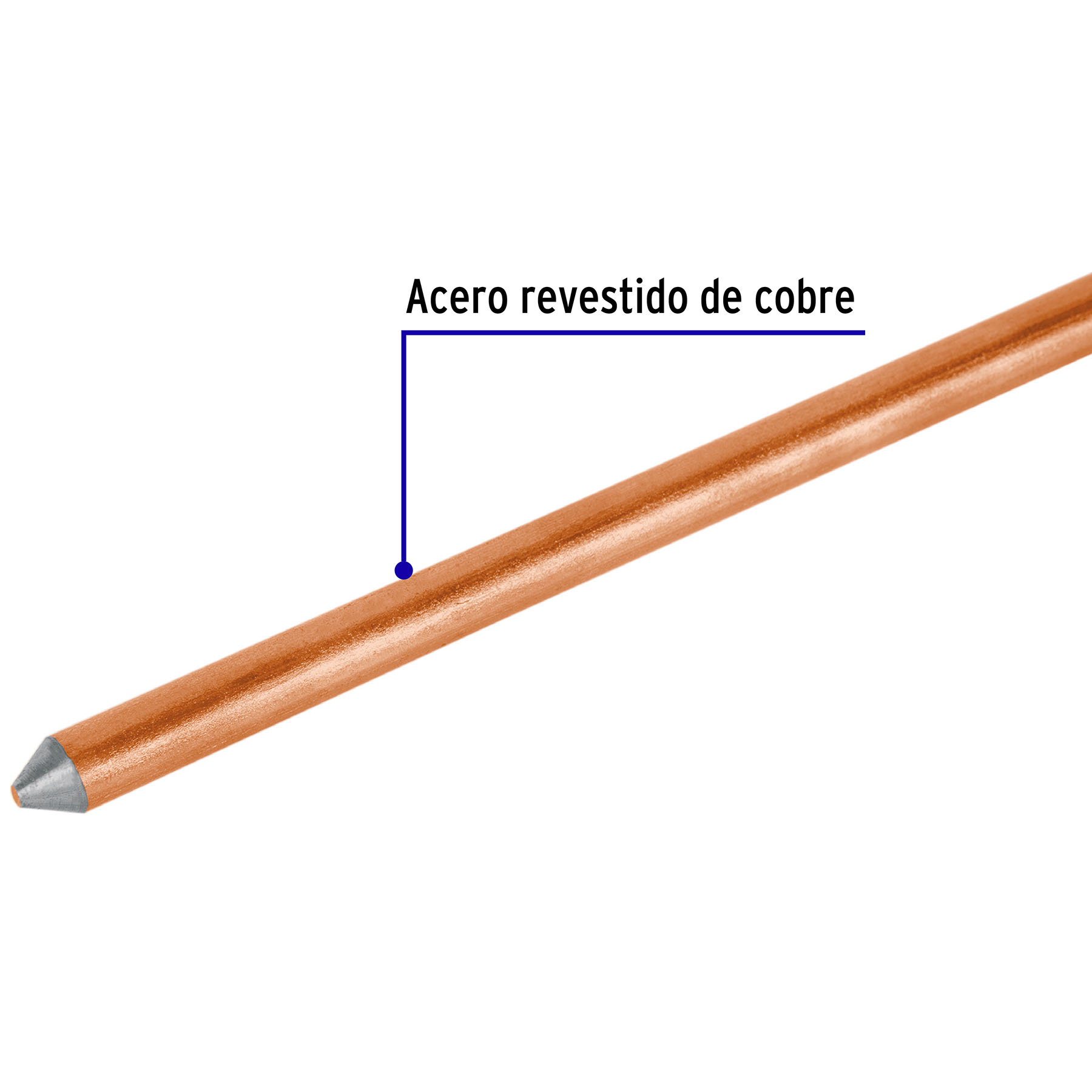 Varilla de acero cobrizado a tierra 1/2' de 1.5 m - VT-15 / 46124