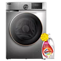 VON VWM-08FVTS 8KG FULLY AUTOMATIC FRONT LOAD INVERTER SILVER WASHING MACHINE