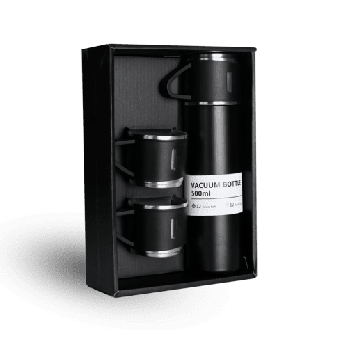 Vacuum Flask Gift Set- Bottle with 3 Cups Vacuum Flask Gift Set- Bottle with 3 Cups