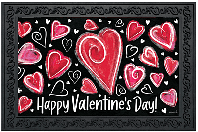 Valentine Heart Dance “Happy Valentine’s Day” Doormat (18" x 30")