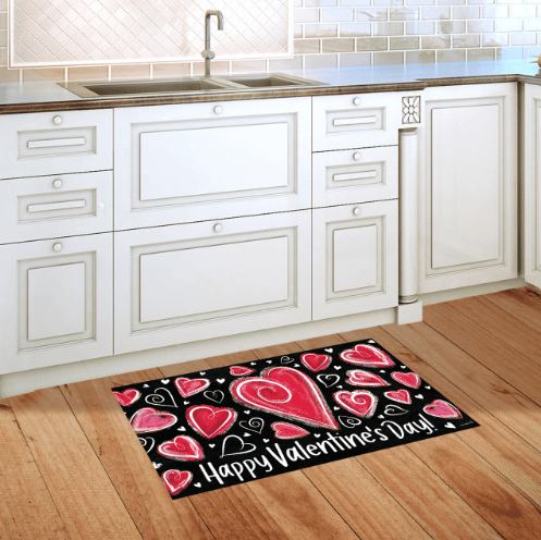 Valentine Heart Dance “Happy Valentine’s Day” Doormat (18" x 30")