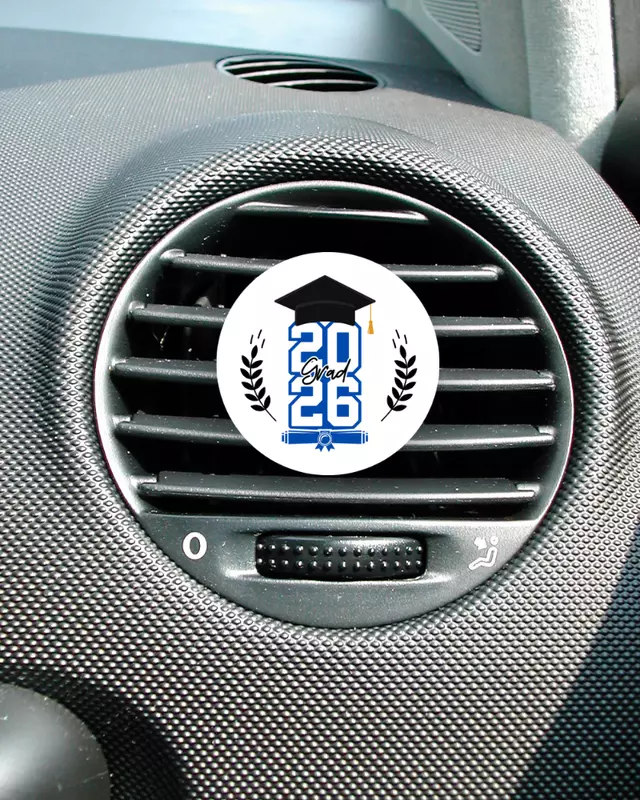 Summit Series Varsity graduation car air freshener with athletic-inspired design