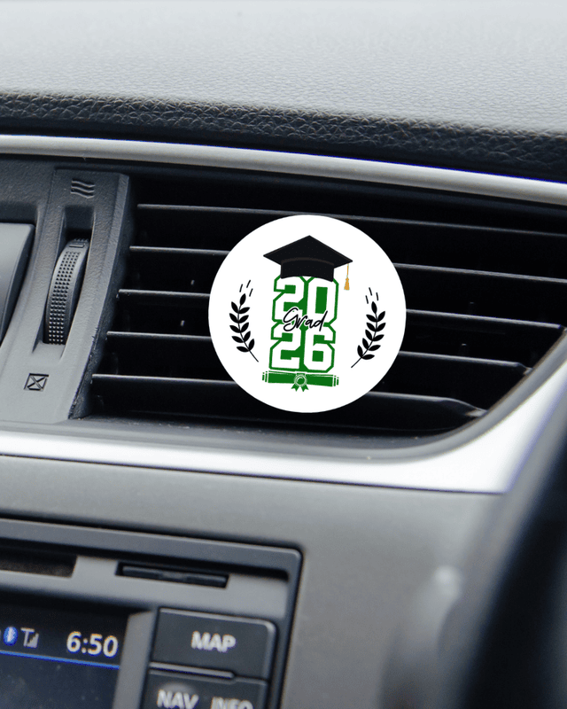 Summit Series Varsity graduation car air freshener with athletic-inspired design