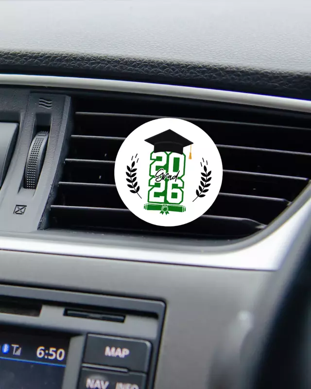 Summit Series Varsity graduation car air freshener with athletic-inspired design