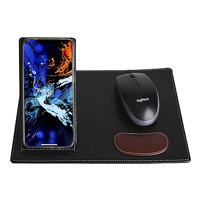 Versatile Black Mousepad with Stand