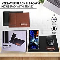 Versatile Black Mousepad with Stand