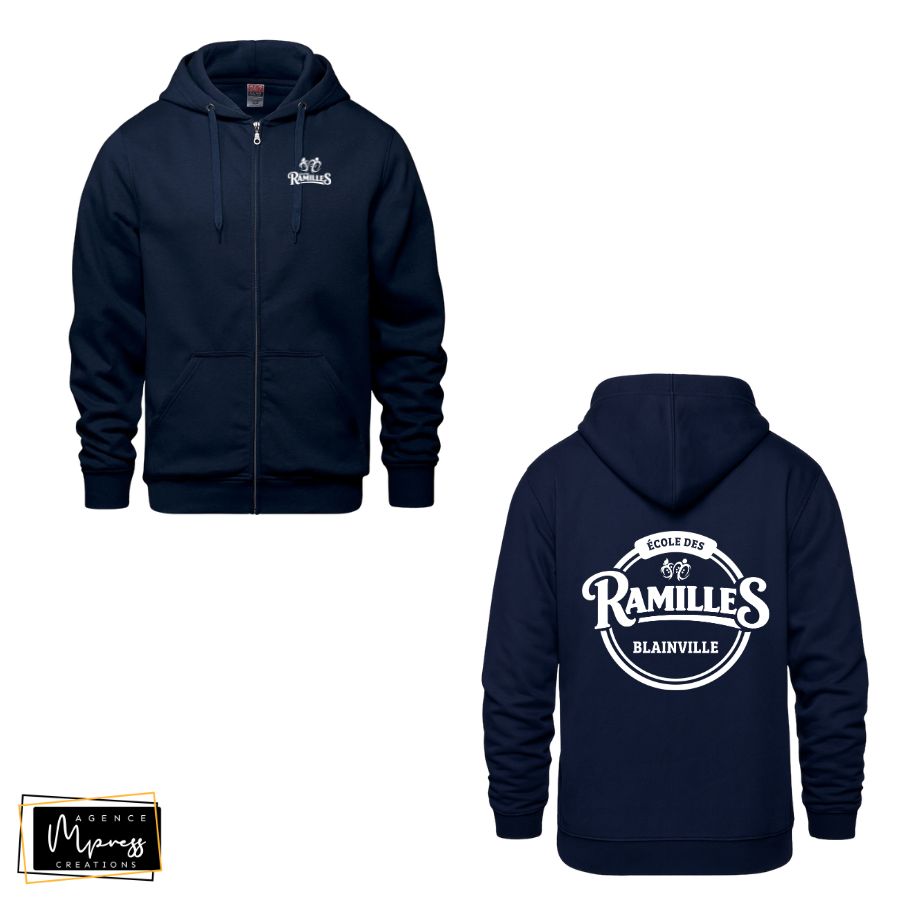 Adulte Veste à zipper Bleu Marine (Ramilles) Adulte Veste à zipper Bleu Marine (Ramilles)
