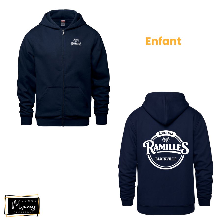 Enfant - Veste à zipper - Bleu marin (Ramilles) Enfant - Veste à zipper - Bleu marin (Ramilles)