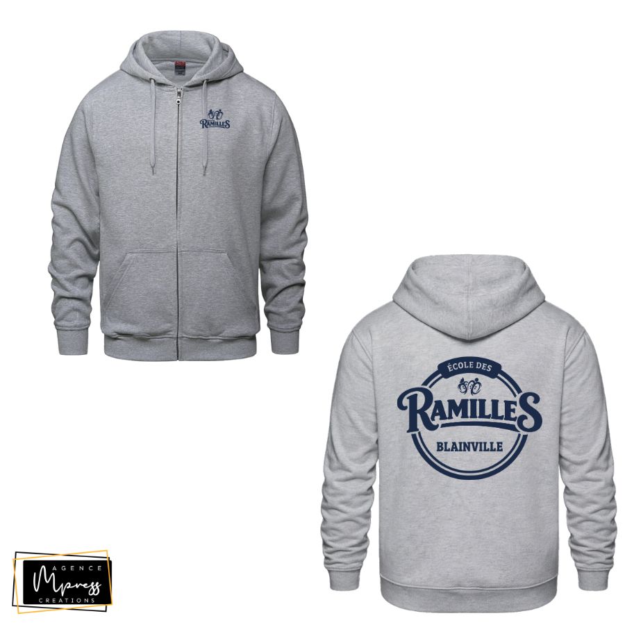 Adulte Veste à zipper Grise (Ramilles)