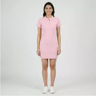 VESTIDO MIDI ROSA SIN MANGAS - M