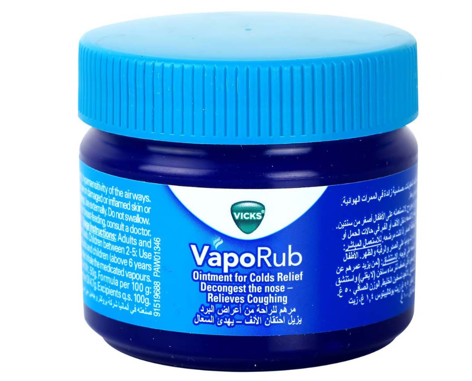 Vicks VapoRub Decongestant Ointment For Cold Relief 50g