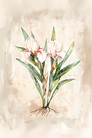 Vintage Iris Flower Print, Antique Botanical Illustration, Cottagecore Wall Art