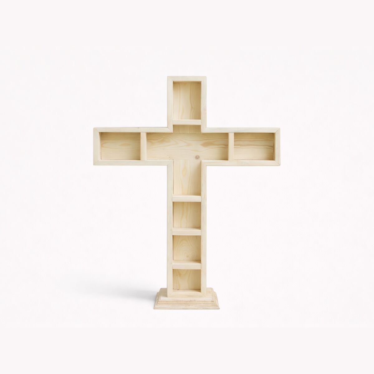 Wooden Cross Décor Shelf