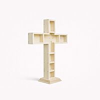 Wooden Cross Décor Shelf
