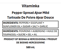 Vitaminka - AJVAR Pepper Spread - HOT 320 mL/6 Vitaminka - AJVAR Pepper Spread - HOT 320 mL/6