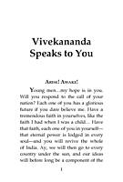 Vivekananda Speaks to You Vivekananda Speaks to You