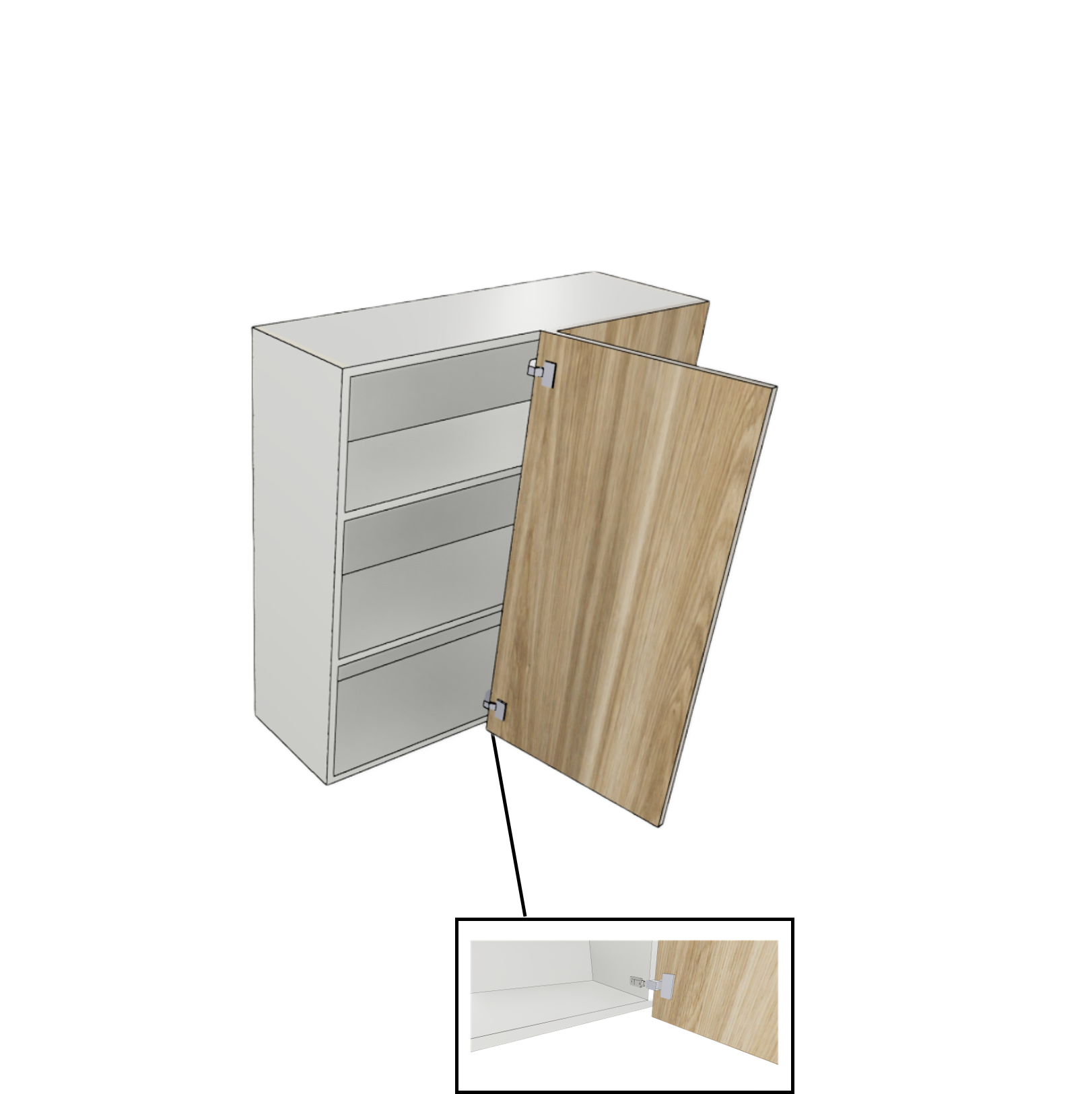 BLIND WALL CABINET 1 DOOR PULL OUT CUSTOM