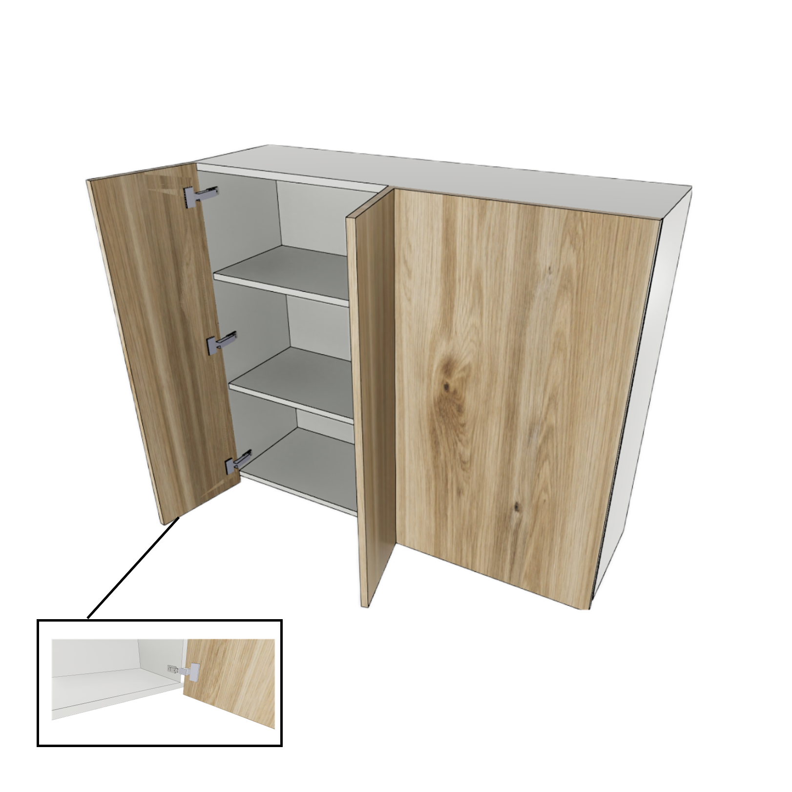 BLIND WALL CABINET 2 DOOR PULL OUT