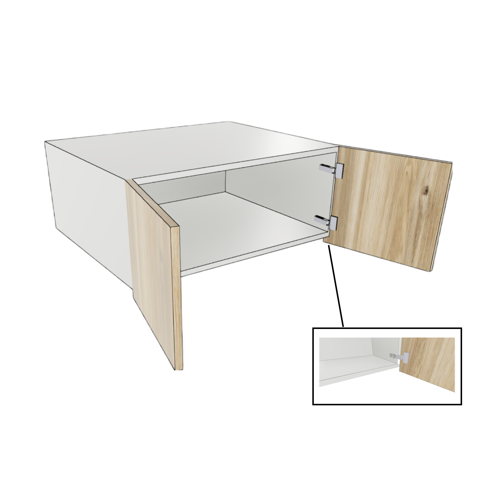 BRIDGE WALL CABINET 2 DOOR PULL OUT FULL DEPTH CUSTOM