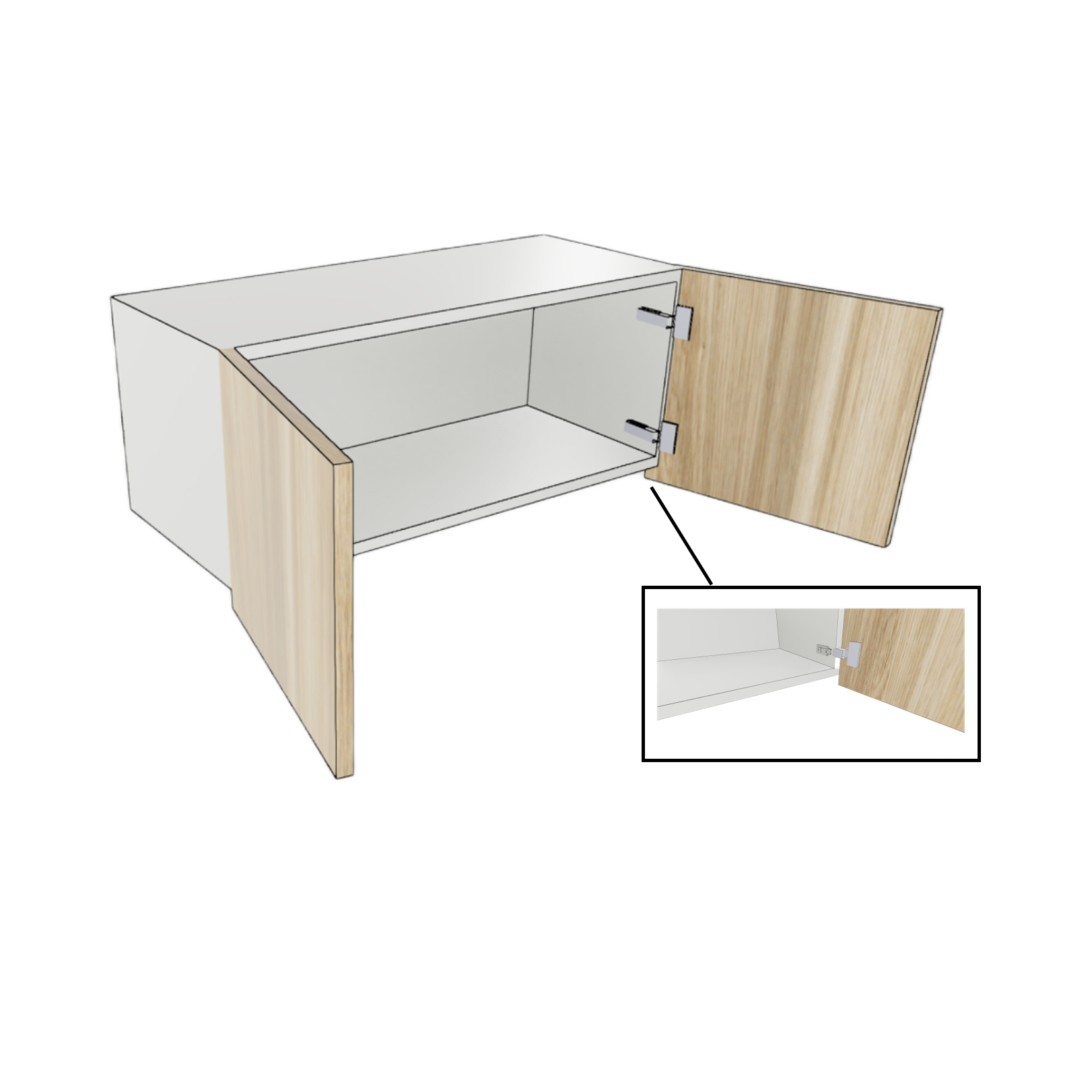 BRIDGE WALL CABINET 2 DOOR PULL OUT CUSTOM