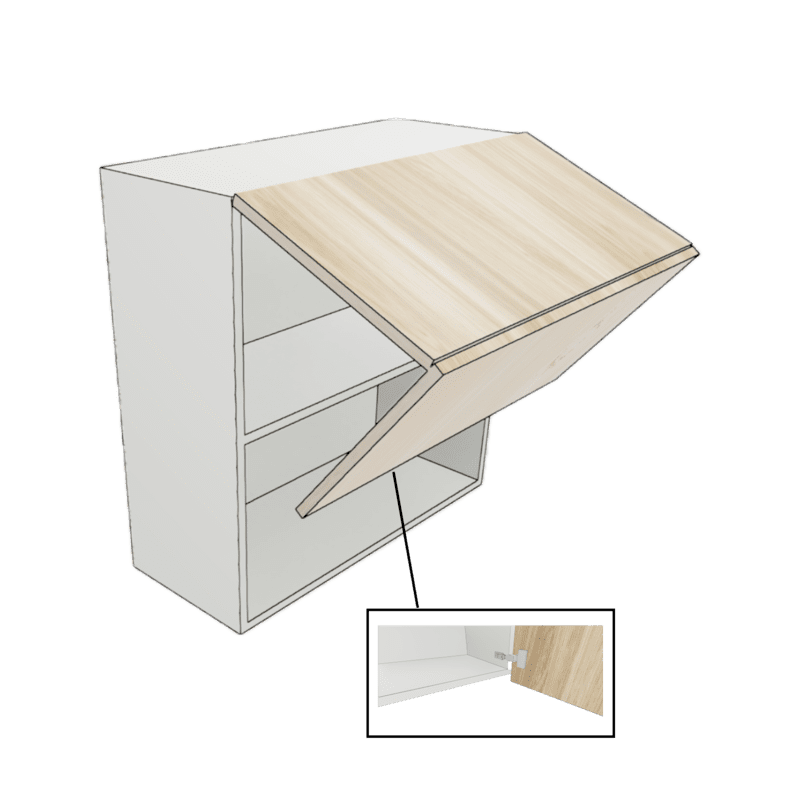 WALL CABINET 2 DOOR FLIP UP PULL OUT CUSTOM