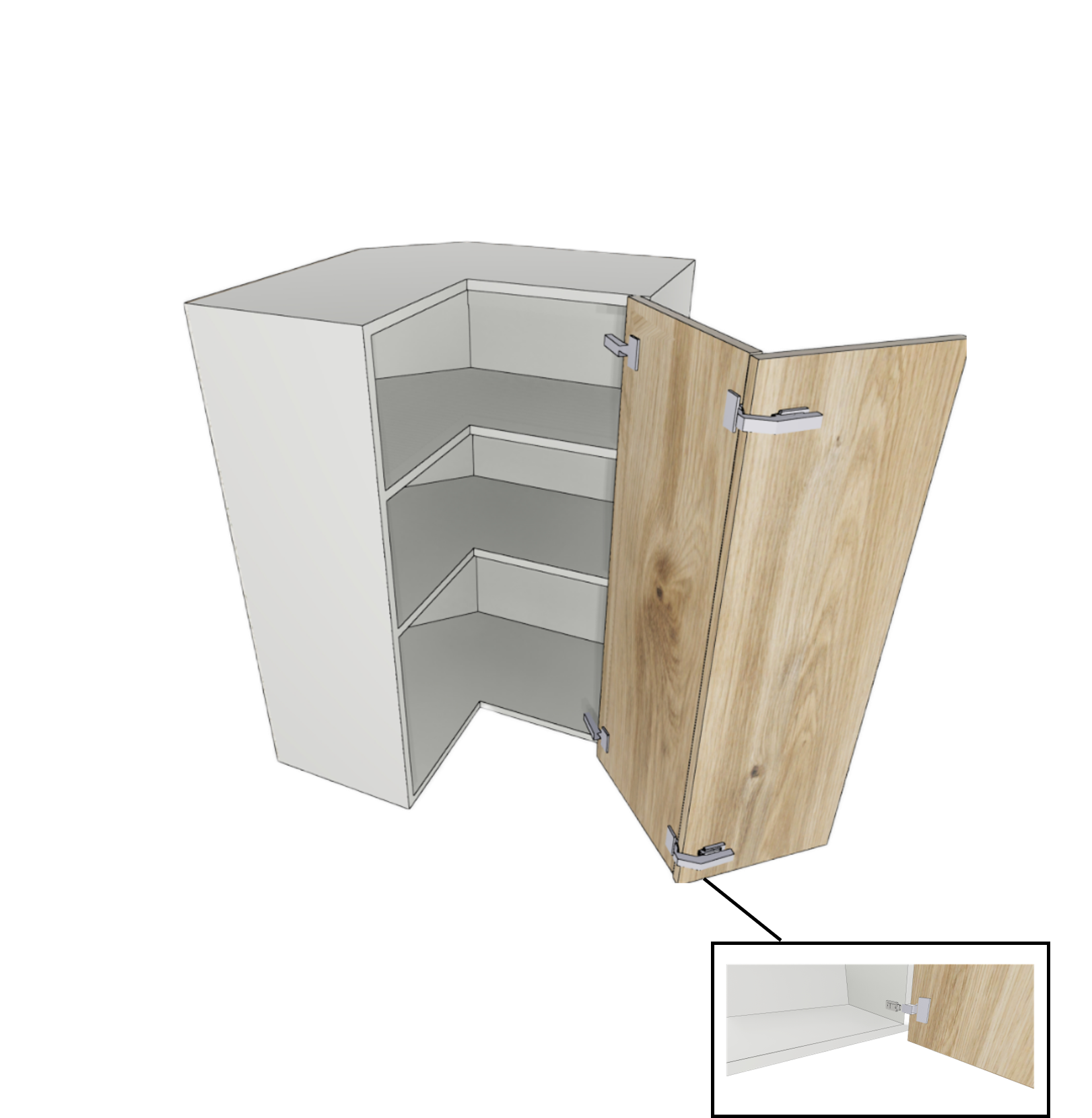 CORNER WALL CABINET 2 DOOR PULL OUT CUSTOM