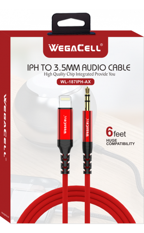 WEGACELL AUX-LIGHTNING CONNECTOR CABLE