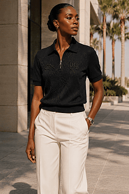 Ichthys Slim Fit Knit Polo (female) Ichthys Slim Fit Knit Polo (female)